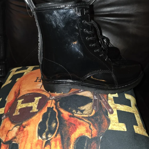 Michael Kors Black Lace Up Boots - Picture 2 of 8